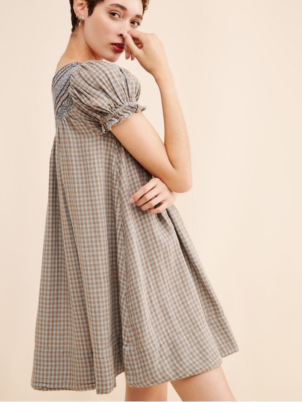 FREE PEOPLE - Poet Plaid Mini Dress: Size Large